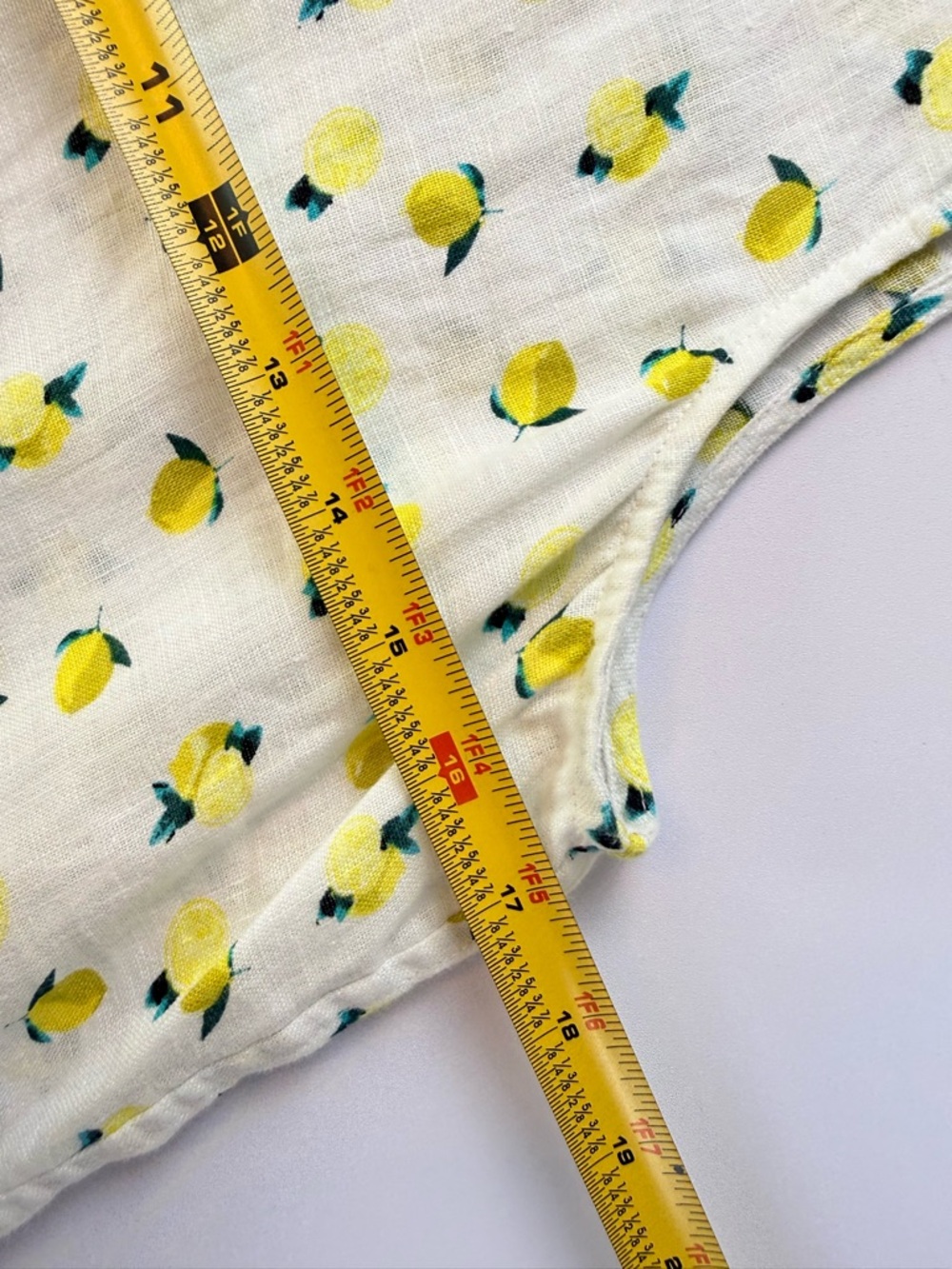 Cynthia Rowley Linen Lemon Print Sleeveless Top Summer Blouse S Farmhouse - Picture 6 of 7